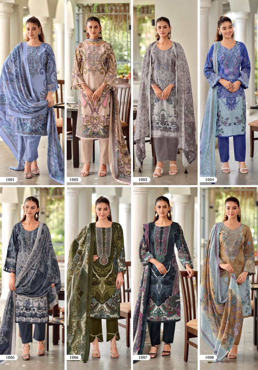 Riaz Arts Nayra Vol 42 Pure Cotton Embroidered Dress Material - Amrah Wholesale