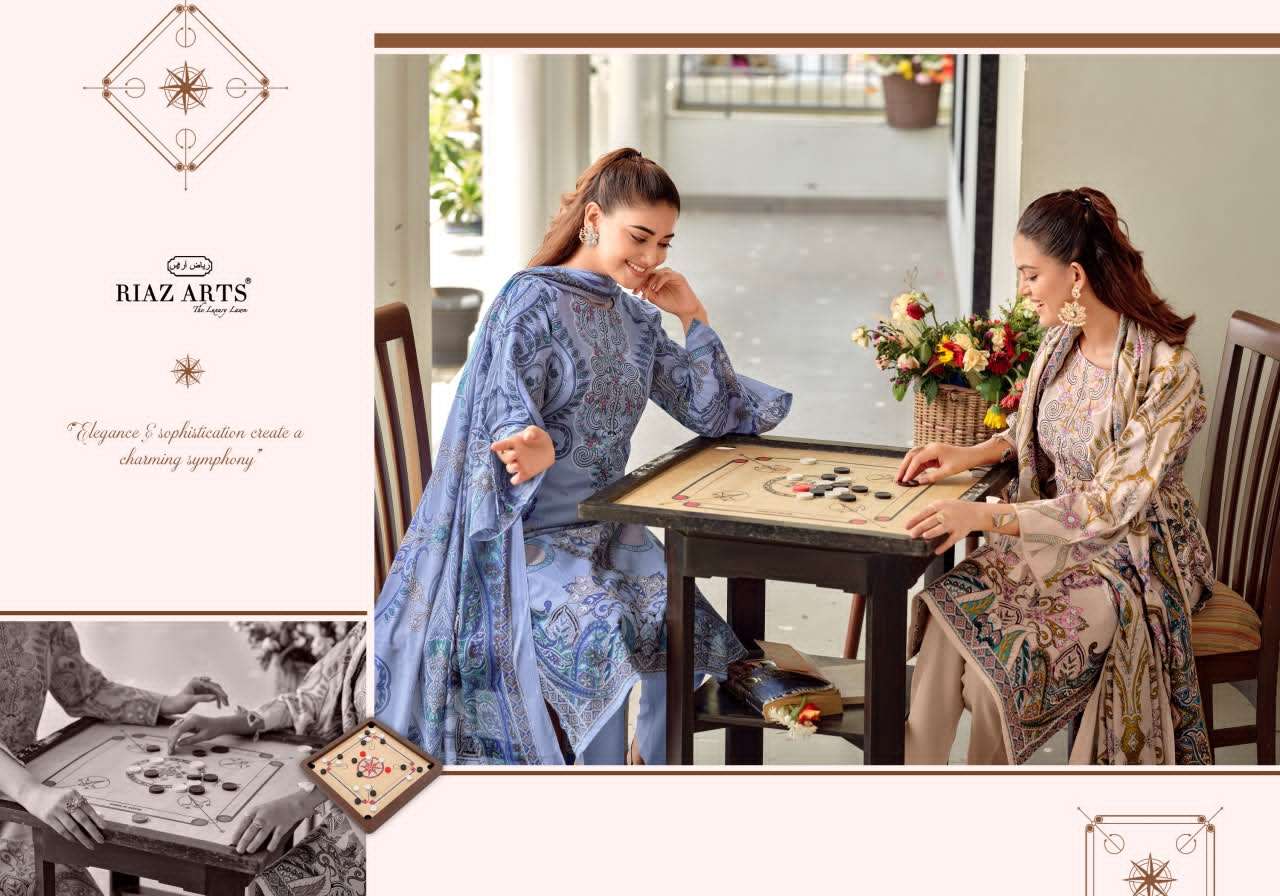 Riaz Arts Nayra Vol 42 Pure Cotton Embroidered Dress Material - Amrah Wholesale