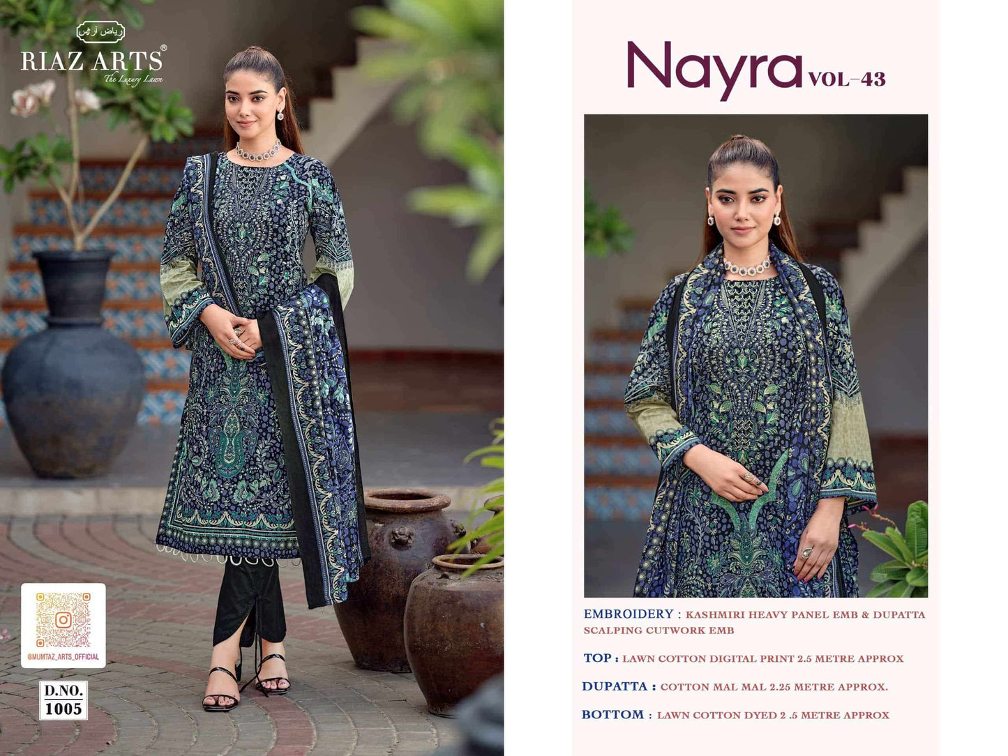 Riaz Arts Nayra Vol 43 Pure Cotton Dress Material