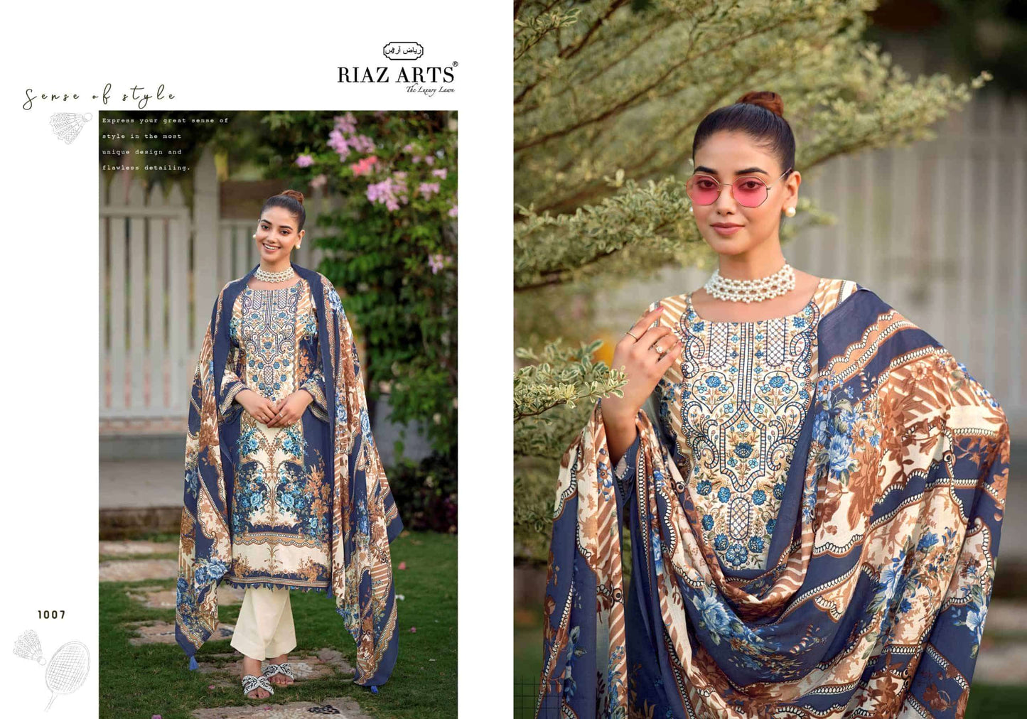 Riaz Arts Nayra Vol 44 Pure Cotton Embroidered Dress Material
