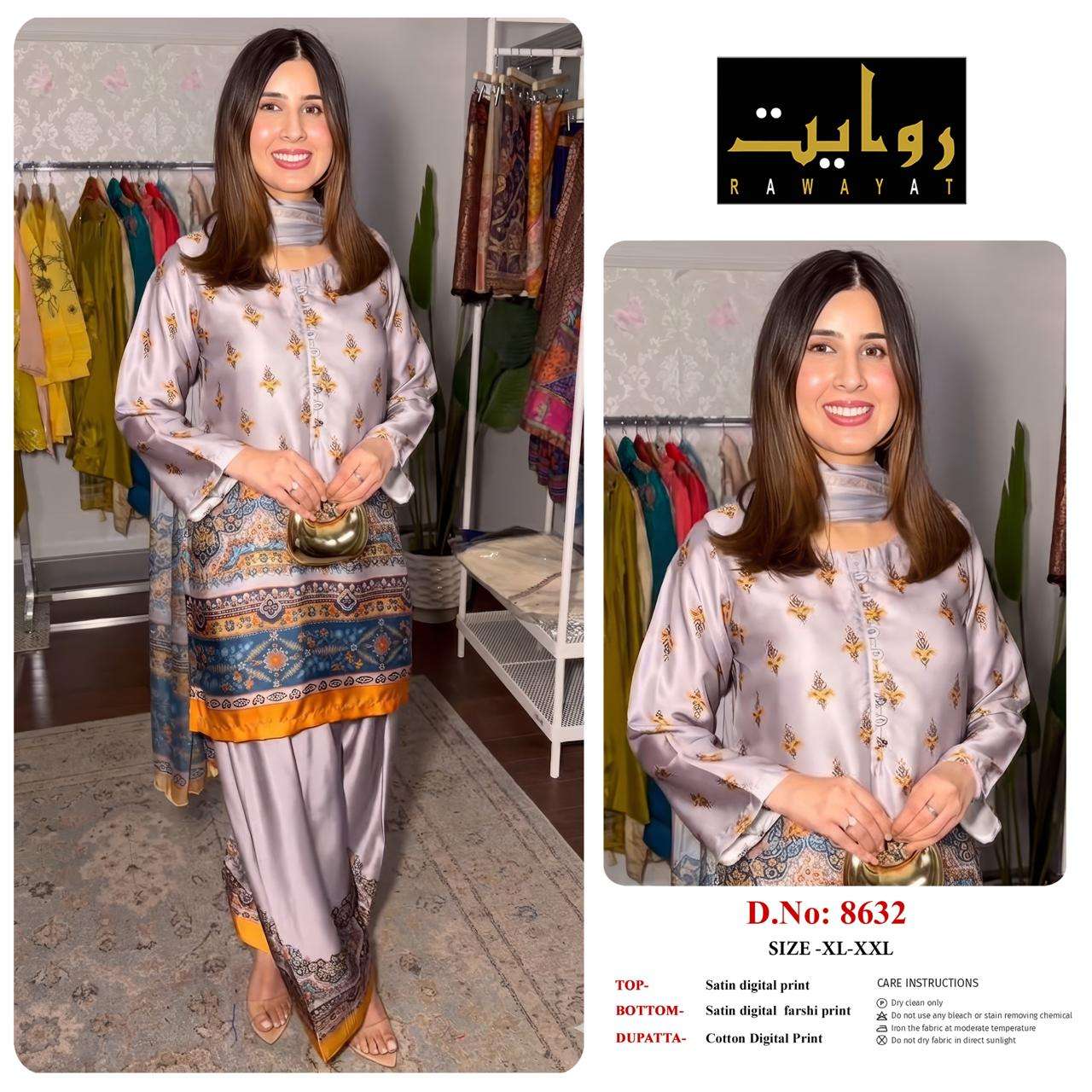 RIWAYAT 8613 to 8666 Satin Printed Premium Dresses