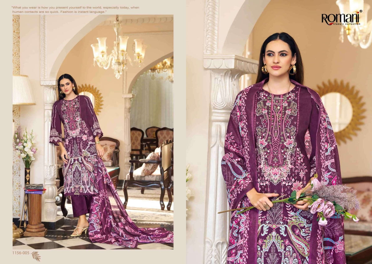 Romani Aarzu Vol 35 Soft Cotton Digital Printed Embroidered Dress Material - Amrah Wholesale