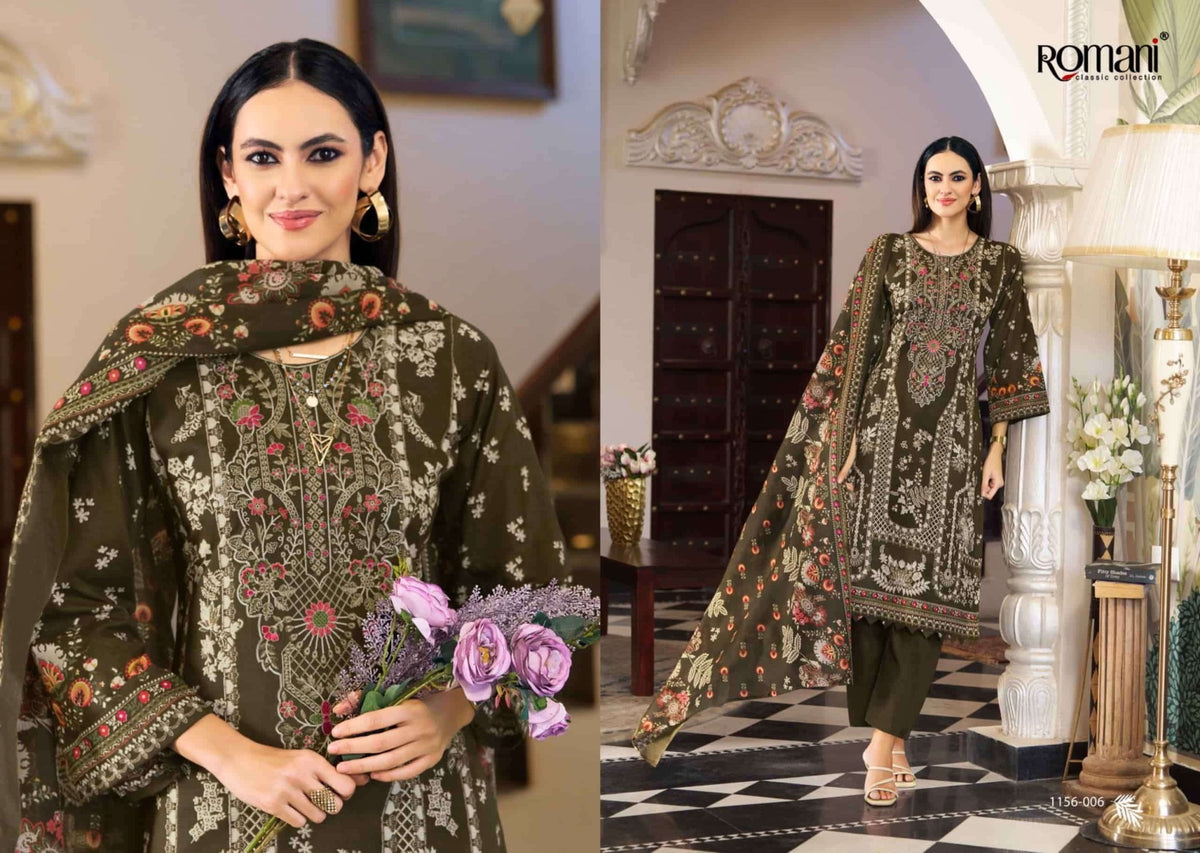 Romani Aarzu Vol 35 Soft Cotton Digital Printed Embroidered Dress Material - Amrah Wholesale