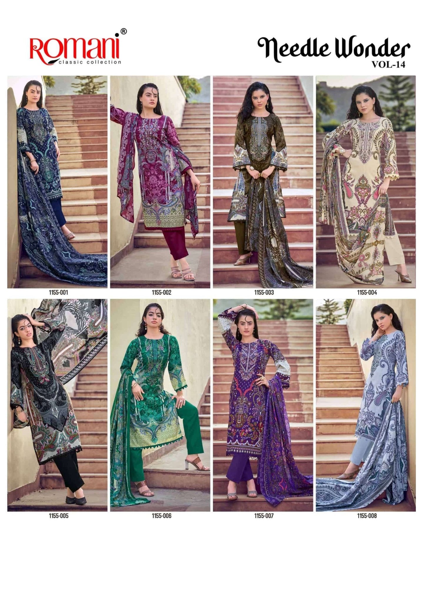 Romani Needle Wonder Vol 14 Premium Soft Cotton Dress Material - Amrah Wholesale