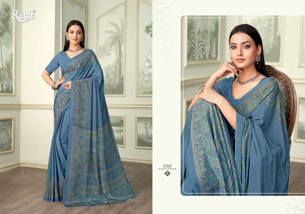 Ruchi Saree Vedanta Silk Vol 37 Premium Silk Crepe Saree Collection - Amrah Wholesale