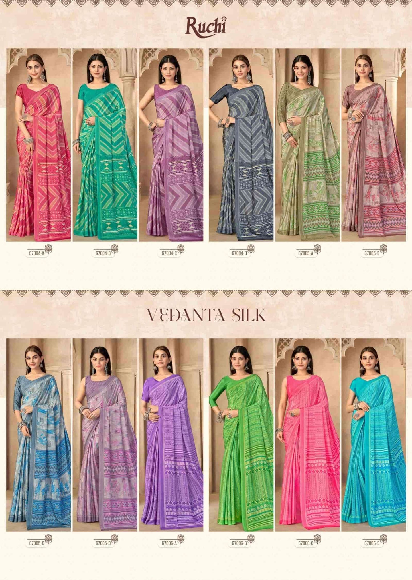 Ruchi Saree Vedanta Silk Vol 55 Premium Silk Crape Saree