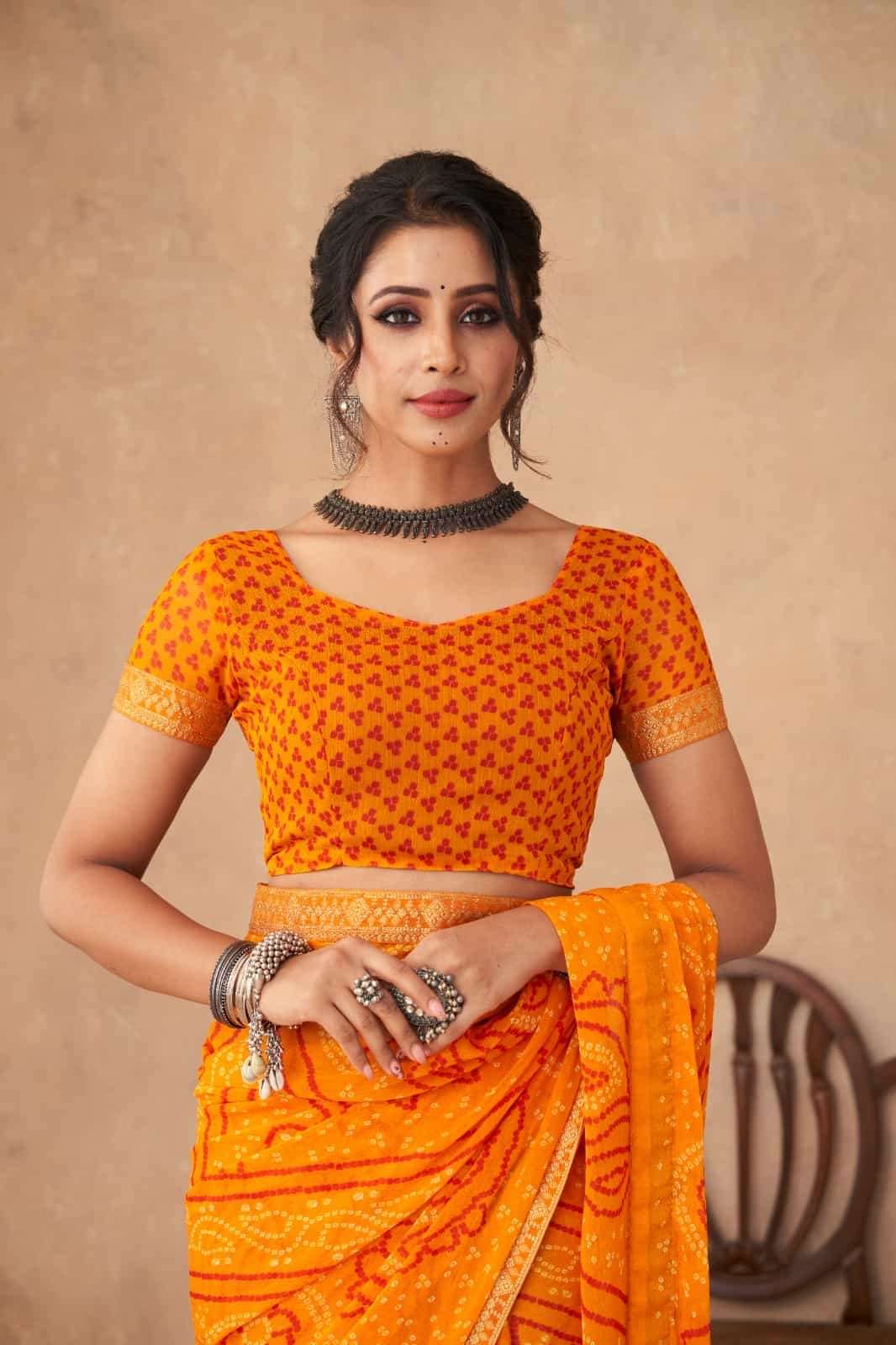 Ruchi Saree Simayaa Vol 18 Chiffon Bandhani Saree