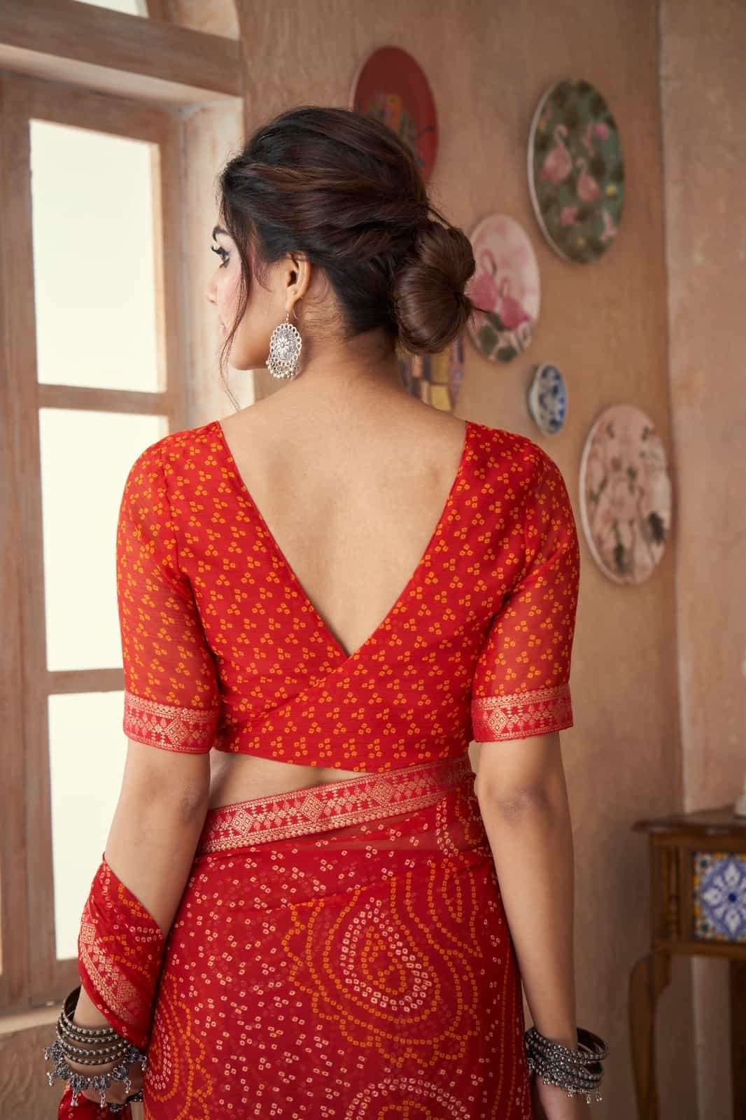 Ruchi Saree Simayaa Vol 18 Chiffon Bandhani Saree