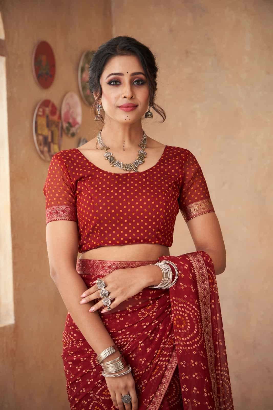 Ruchi Saree Simayaa Vol 18 Chiffon Bandhani Saree