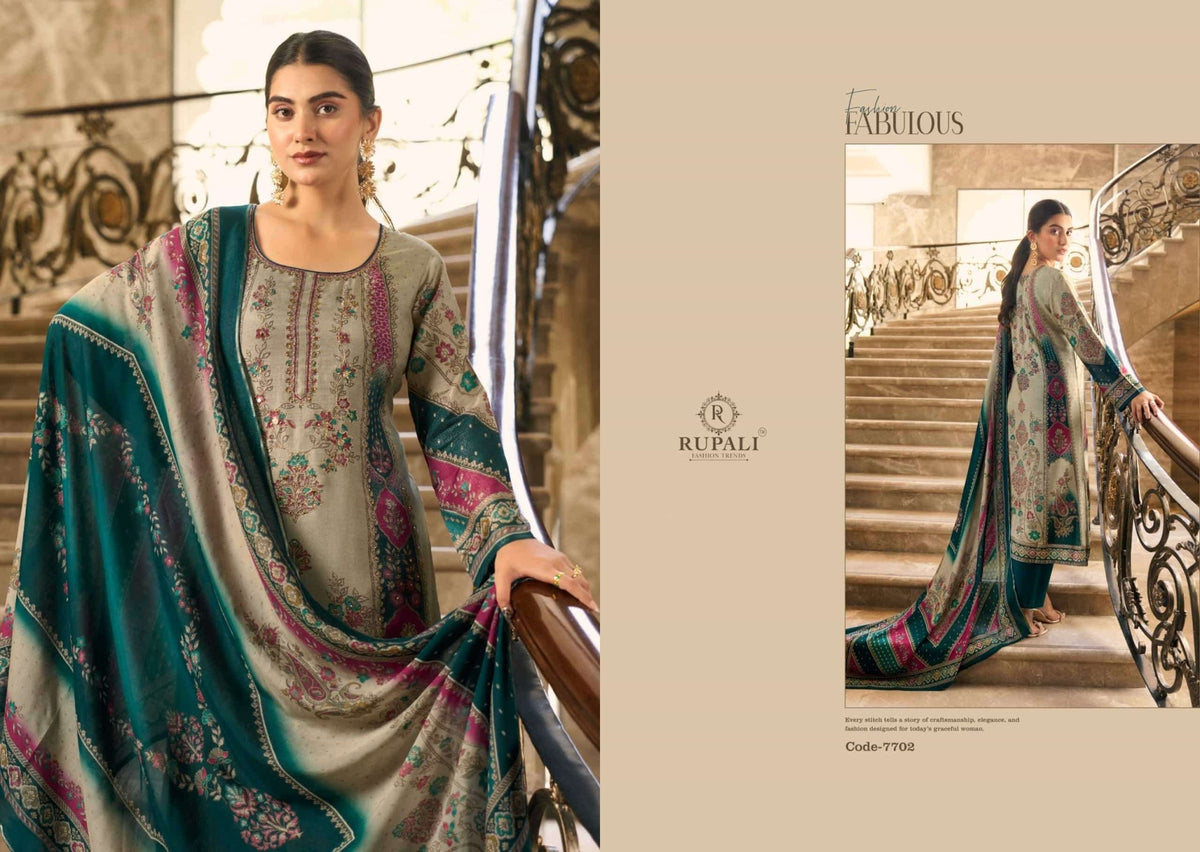 Rupali Fashion The Summer Princess Vol 5 Premium Viscose Muslin Dress Material - Amrah Wholesale
