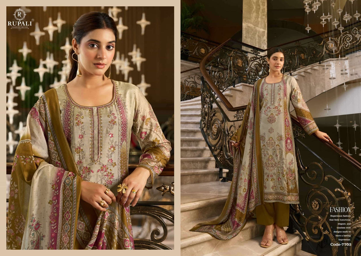 Rupali Fashion The Summer Princess Vol 5 Premium Viscose Muslin Dress Material - Amrah Wholesale