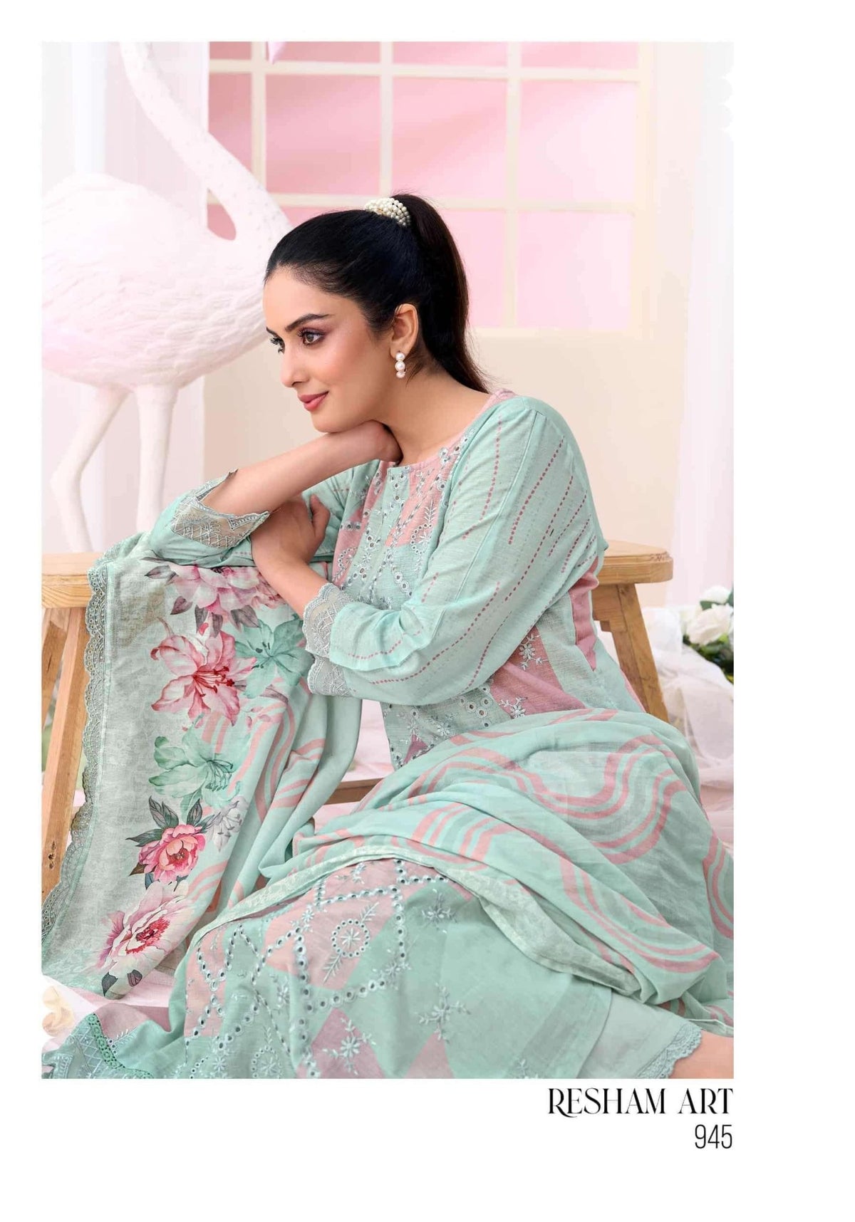 Sahiba Resham Art Premium Cotton Dress Material - Amrah Wholesale