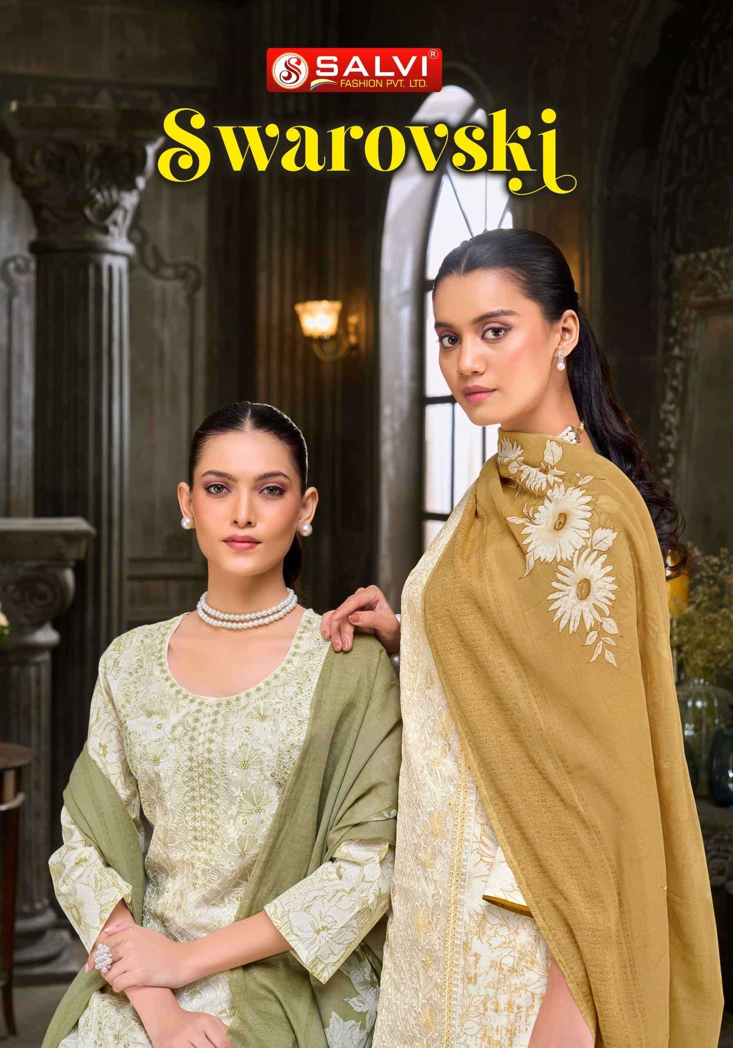 Salvi Fashion Swarovski Pure Lawn Embroidered Dress Material - Amrah Wholesale