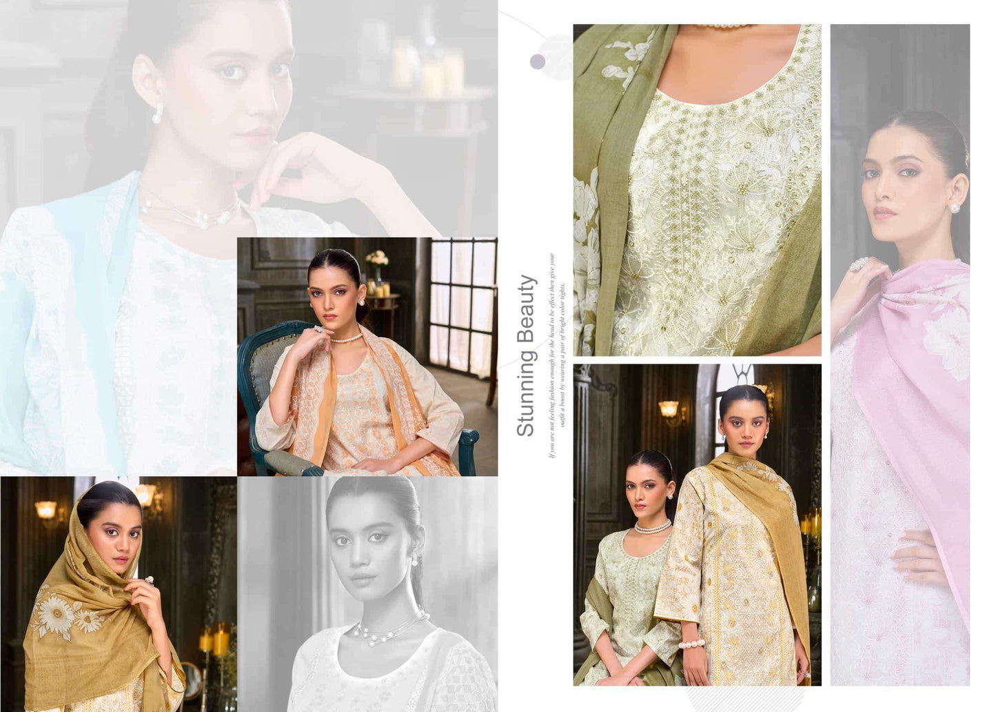 Salvi Fashion Swarovski Pure Lawn Embroidered Dress Material - Amrah Wholesale