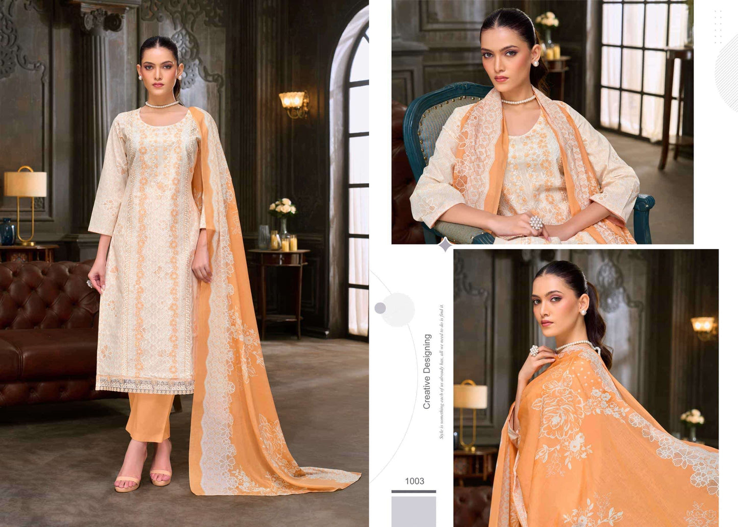 Salvi Fashion Swarovski Pure Lawn Embroidered Dress Material - Amrah Wholesale