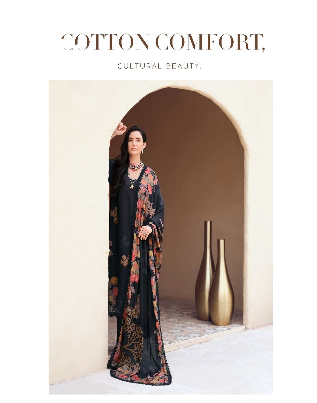 Sanaz Dark Petals Premium Viscose Muslin Dress Material - Amrah Wholesale