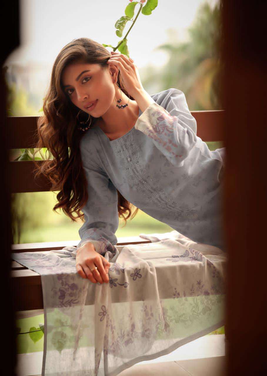 Sanna Fashion Safira Pure Hanp Linen Digital Print Dress Material - Amrah Wholesale