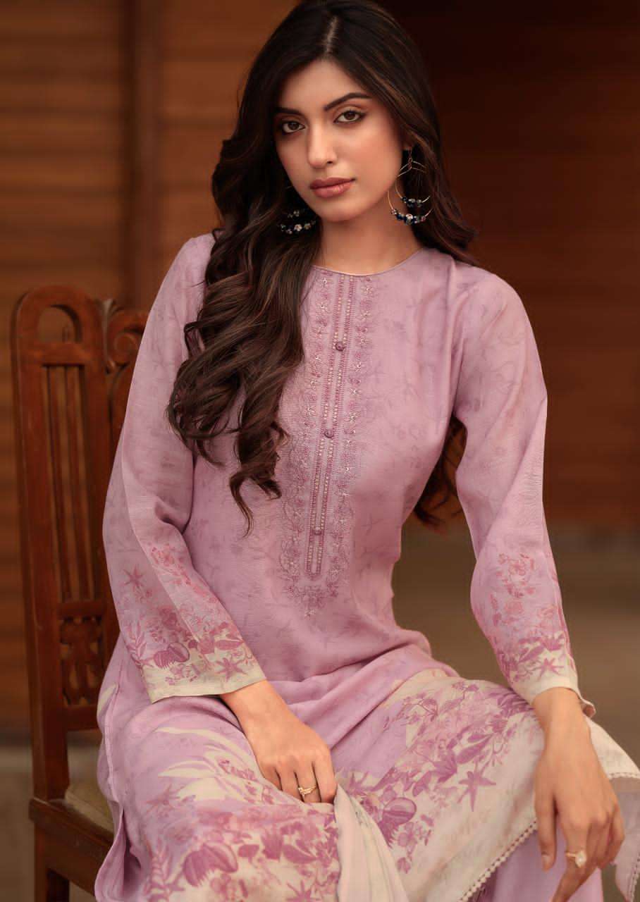 Sanna Fashion Safira Pure Hanp Linen Digital Print Dress Material - Amrah Wholesale