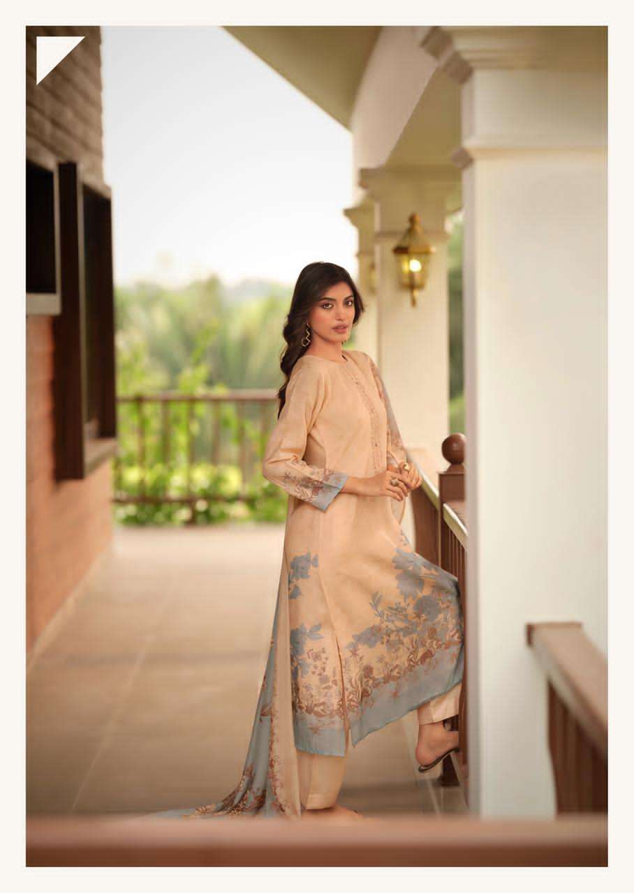 Sanna Fashion Safira Pure Hanp Linen Digital Print Dress Material - Amrah Wholesale