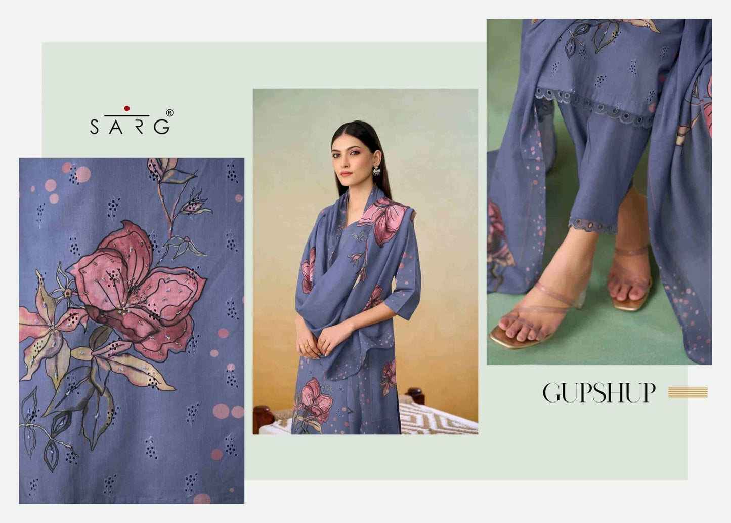 Sarg Gupshup Pure Cotton Dress Material - Amrah Wholesale