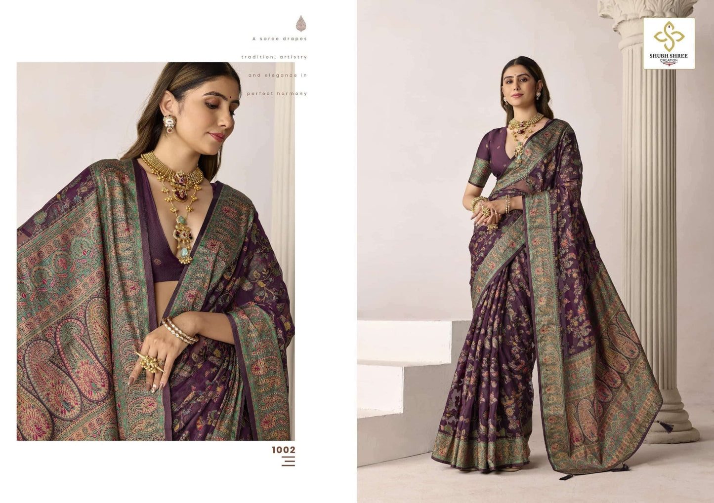 Shubh Shree Creation Meenakari 1001 To 1006 Series Saree Wholesale Catalogue - Amrah Wholesale