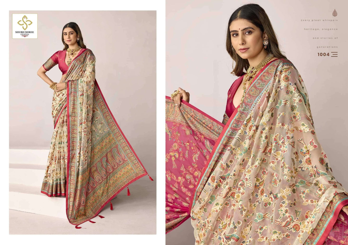 Shubh Shree Creation Meenakari 1001 To 1006 Series Saree Wholesale Catalogue - Amrah Wholesale