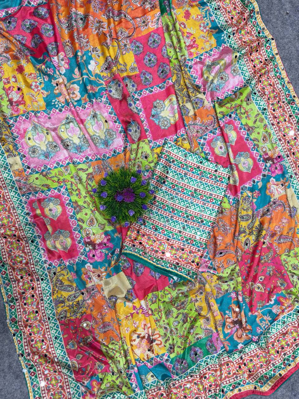 St D No 108 Chinon Silk Saree Wholesale Surat India - Amrah Wholesale