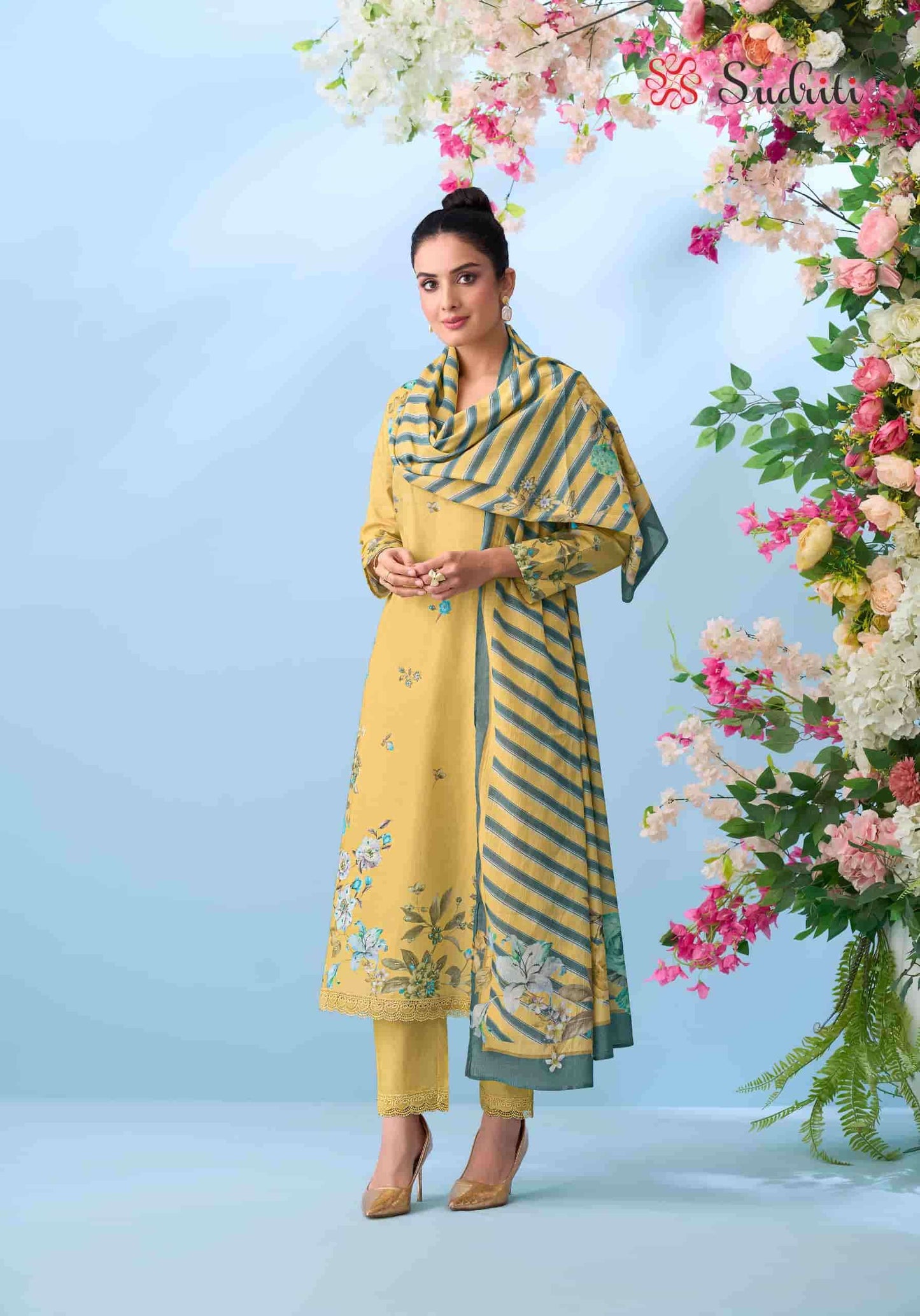 Sudriti Bloom Theory Pure Cotton Dress Material