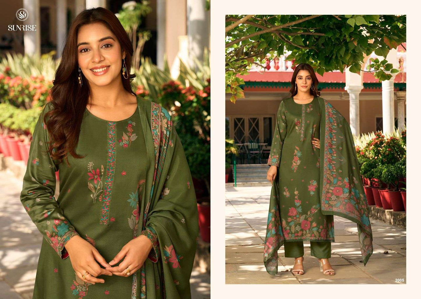 Sunrise Sanaya Vol 2 Heavy Jam Satin Embroidered Dress Material