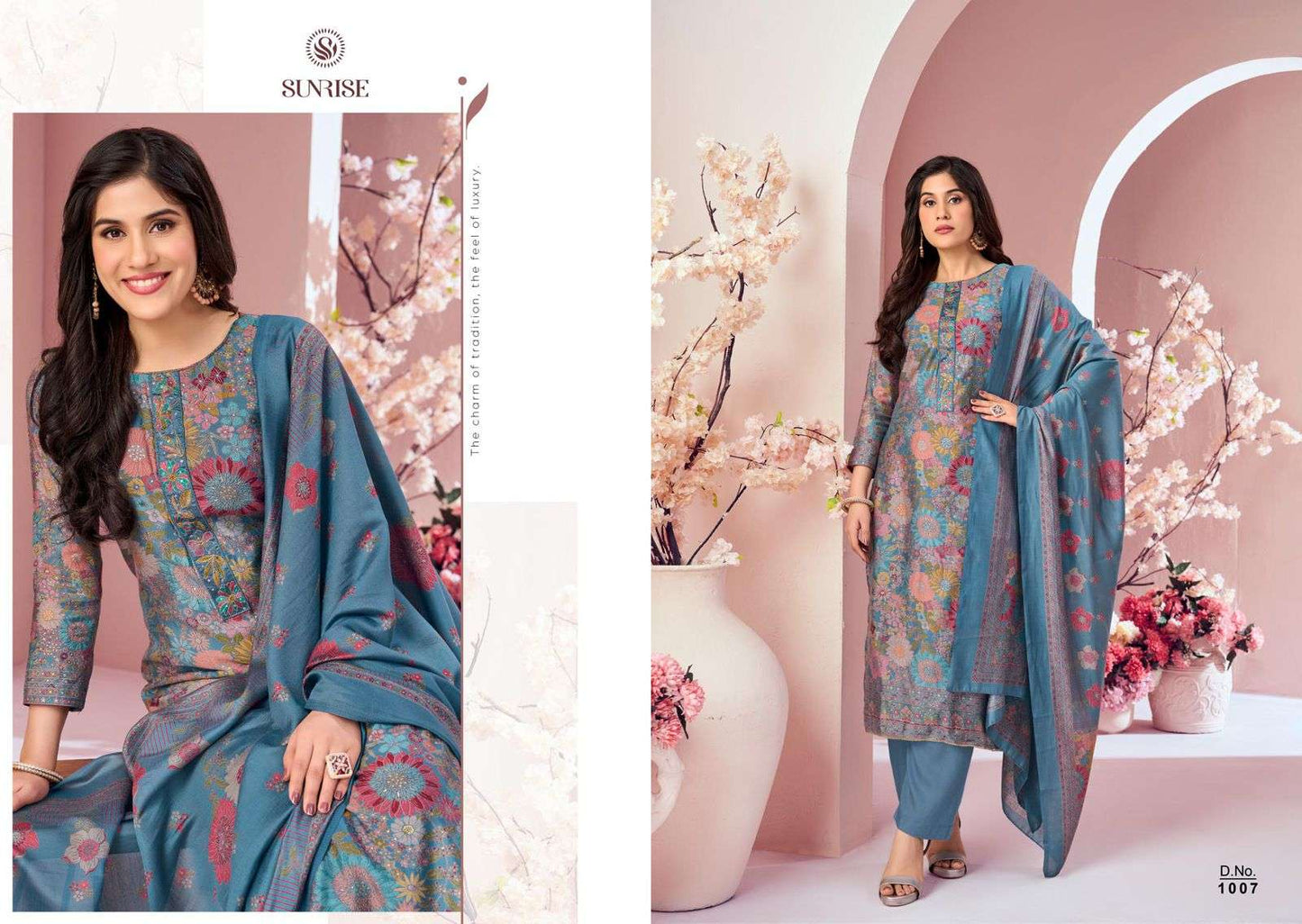 Sunrise Sumaira Modal Silk Foil Print Dress Material