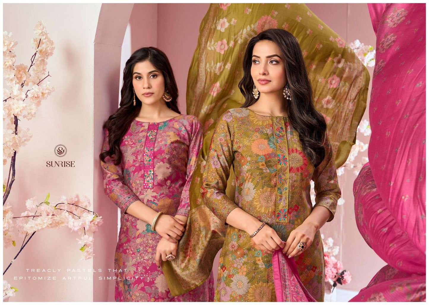 Sunrise Sumaira Modal Silk Foil Print Dress Material
