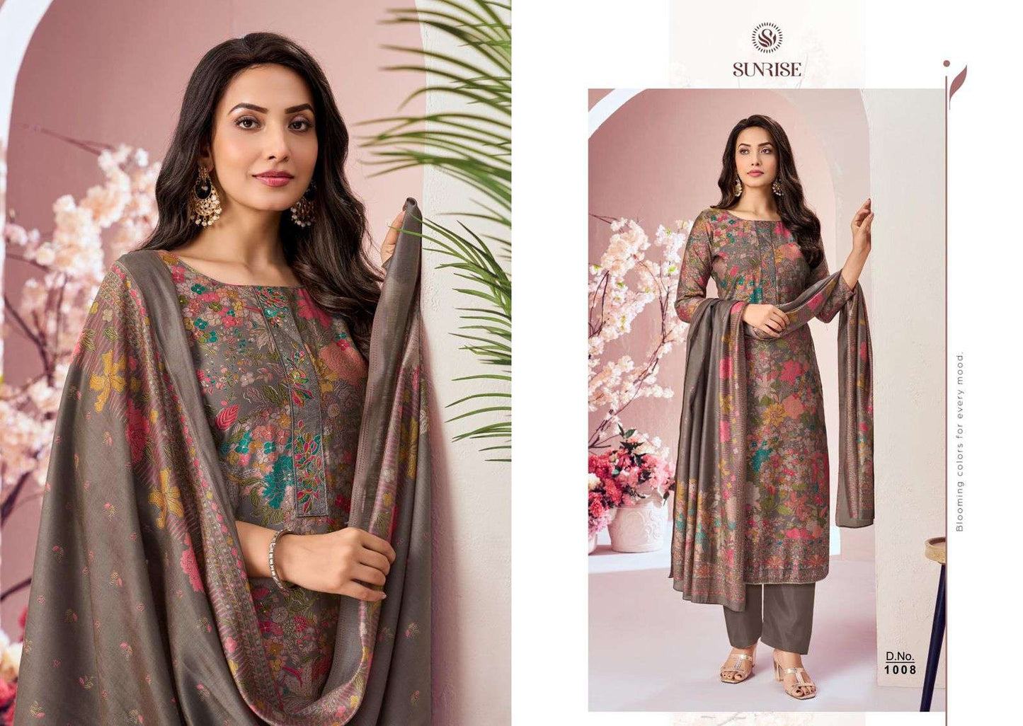 Sunrise Sumaira Modal Silk Foil Print Dress Material