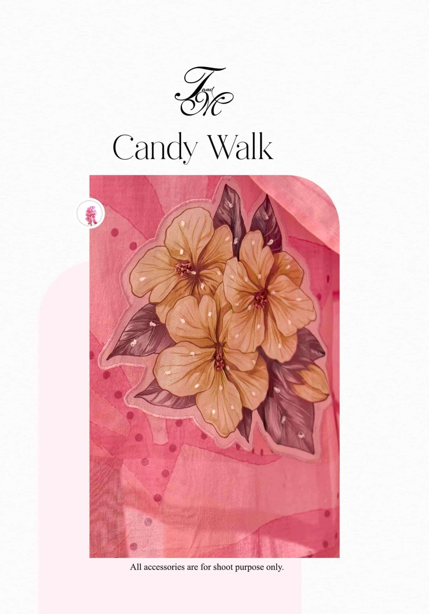 T And M Designer Candy Walk Premium Organdy Dress Material - Amrah Wholesale
