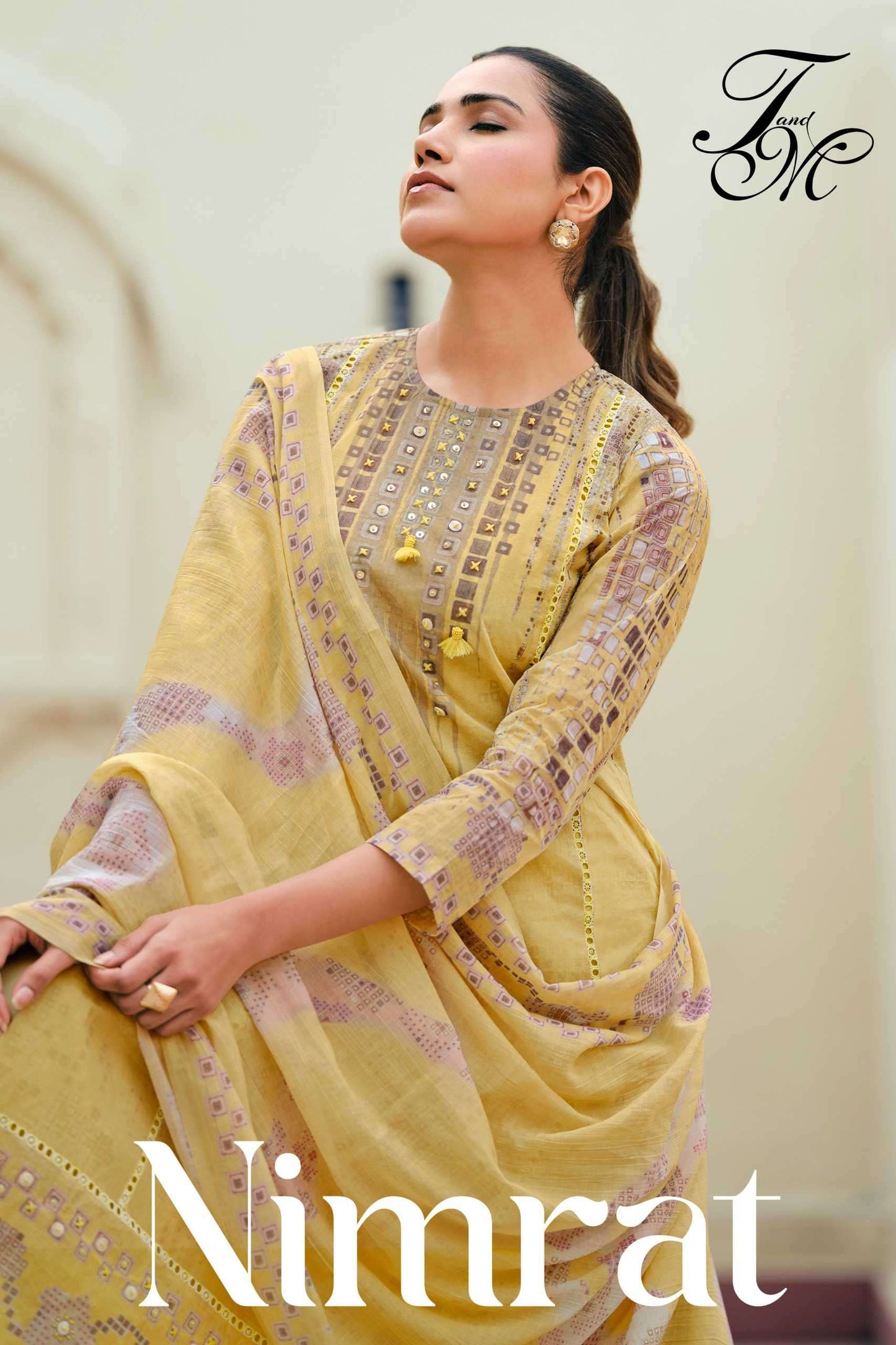 T And M Designer Nimrat Organdy Dress Material Wholesale - Amrah Wholesale