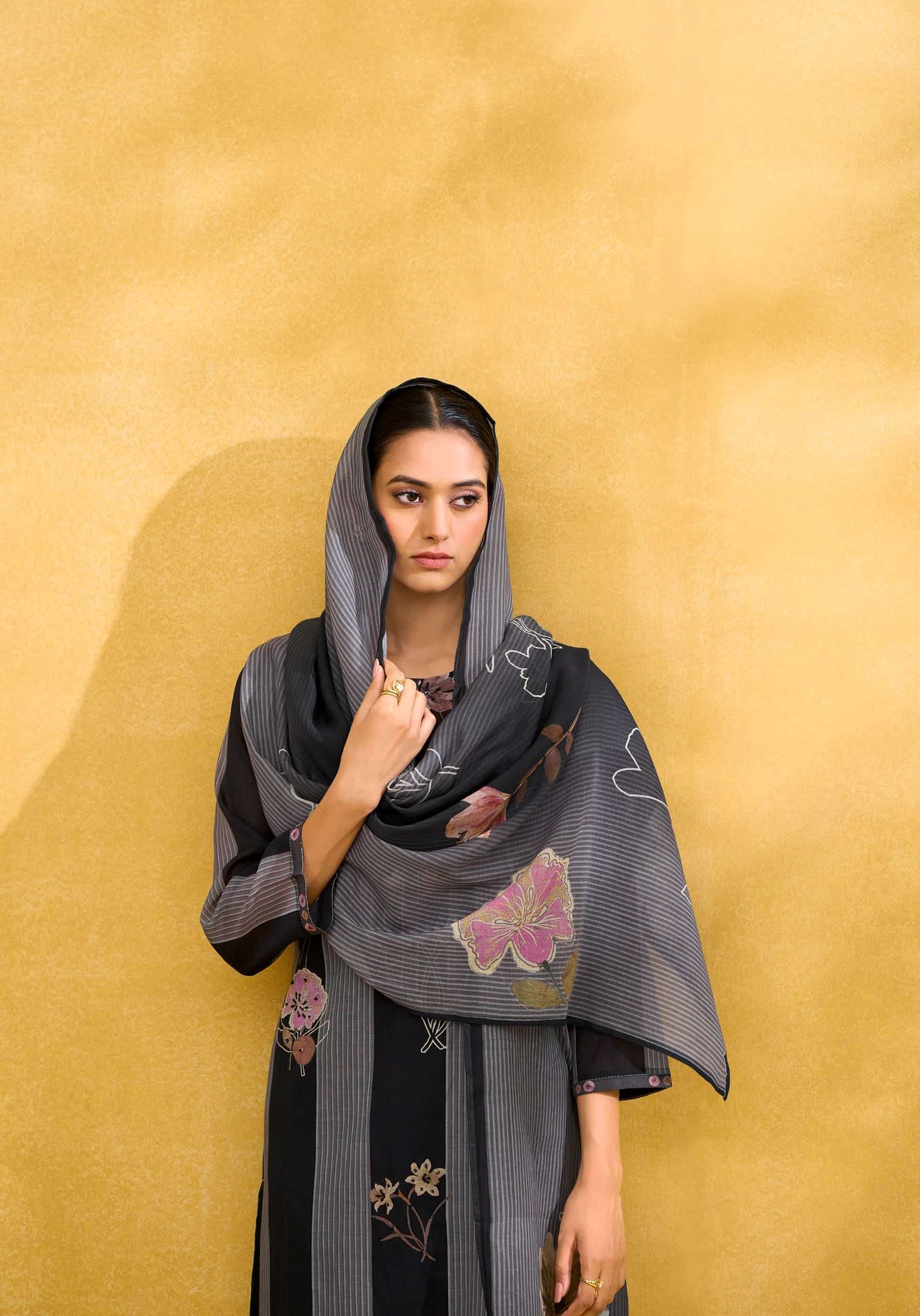 T And M Designer Rangeen Retro Chanderi Dress Material - Amrah Wholesale