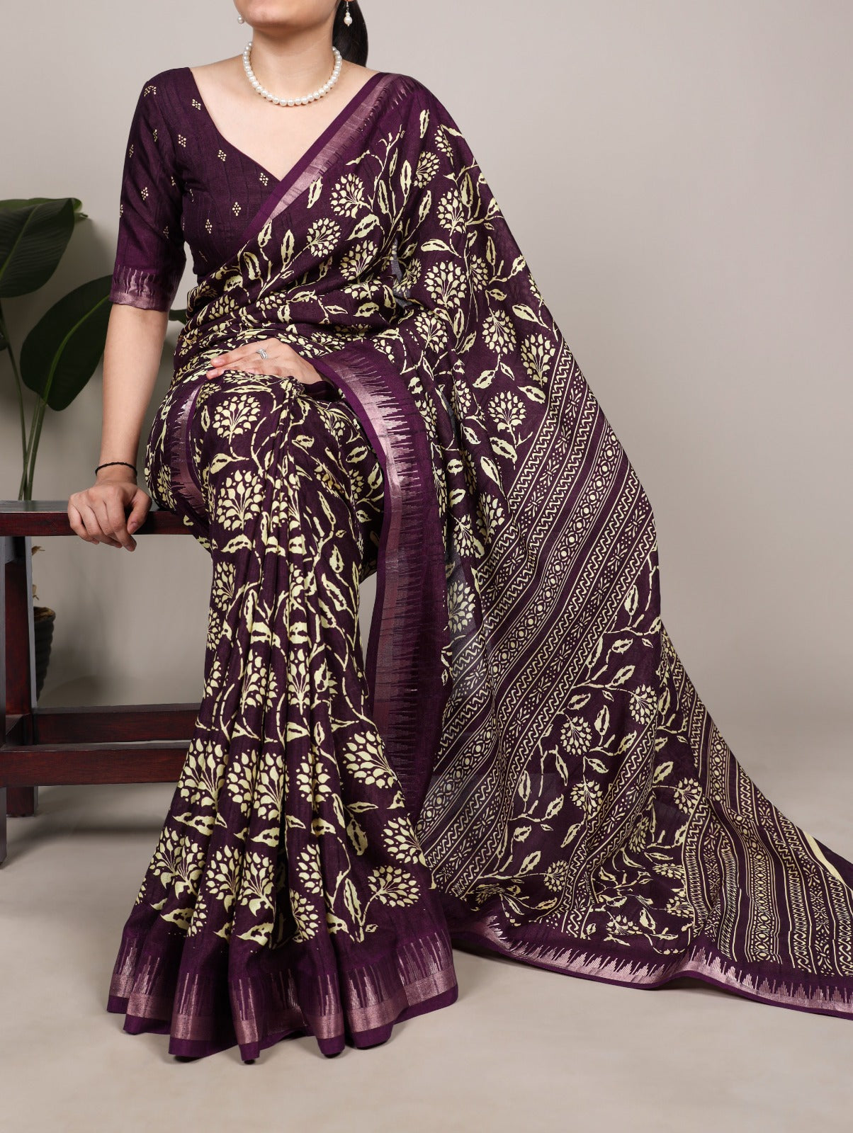 Taraa L 7214 Slub Silk Printed Saree