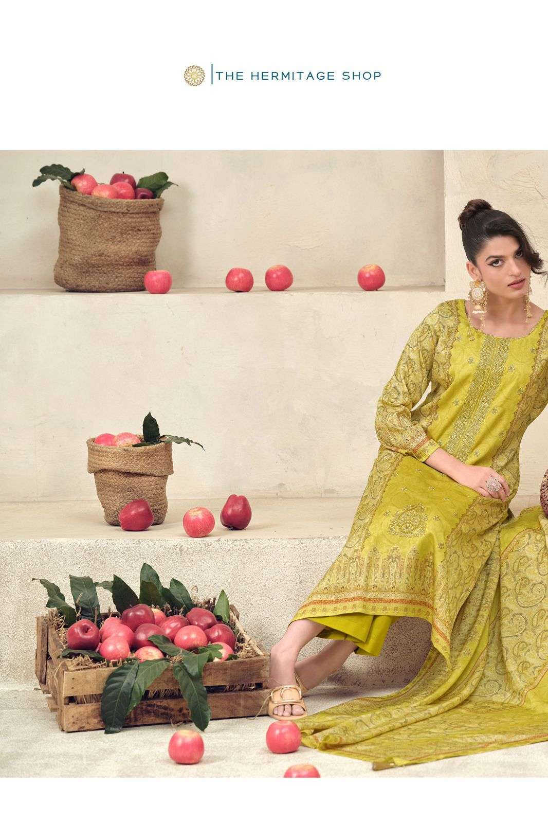The Hermitage Shop Aaranya Vol 5 Giza Cotton Satin Pakistani Suit - Amrah Wholesale