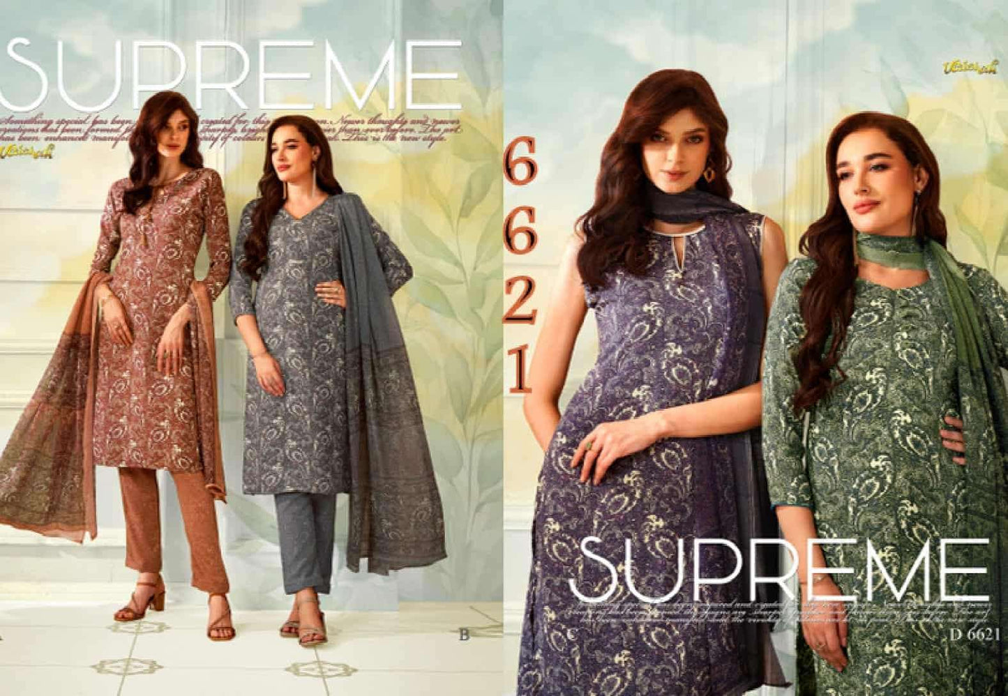 Vaishali Fashion 6600 Series Printed Pure Crape Dress Material