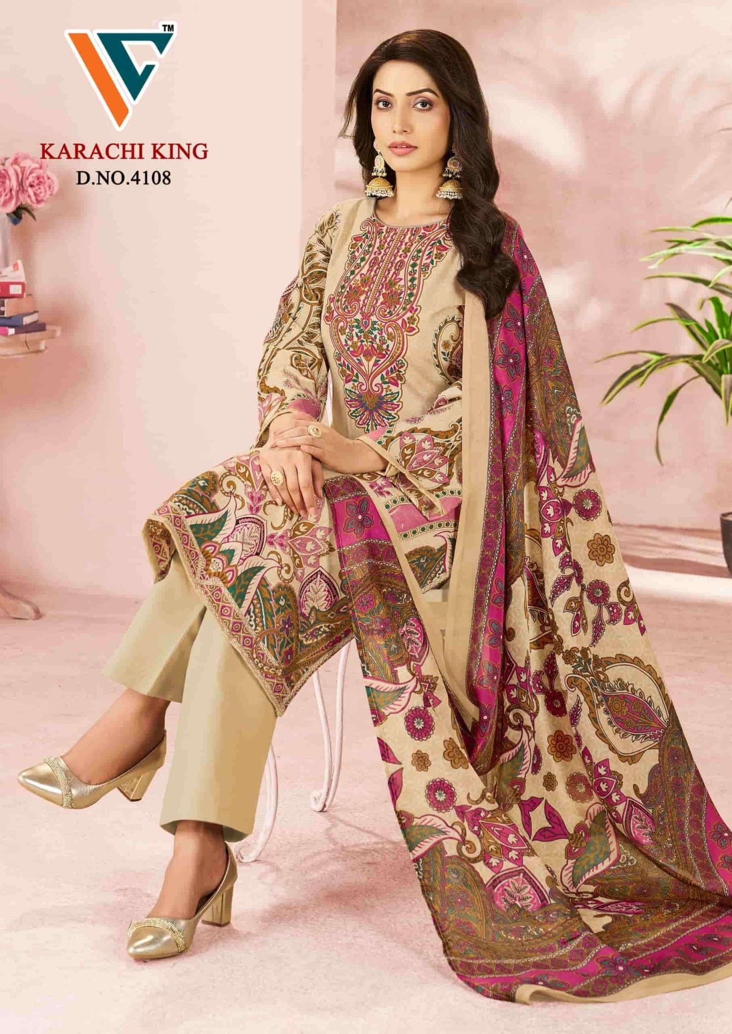 Vandana Creation Karachi King Vol 41 Cotton Pakistani Suit - Amrah Wholesale