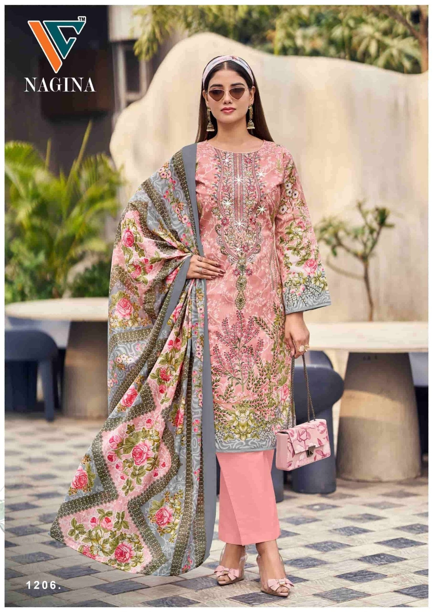 Vandana Fashion Nagina Vol 12 Cotton Embroidery Dress Material - Amrah Wholesale