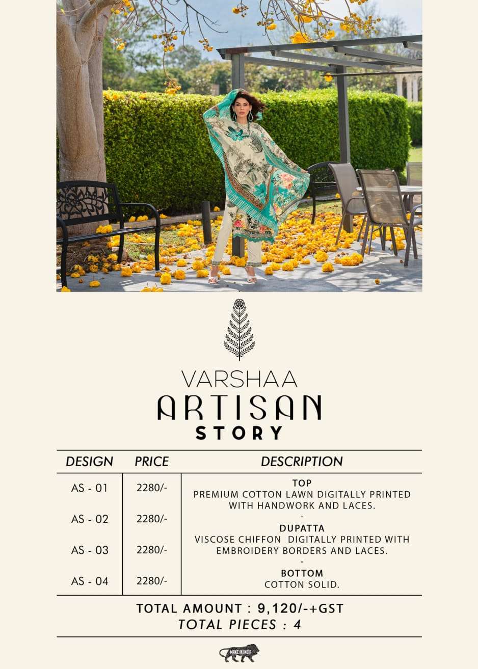 Varsha Fashion Artisan Story Premium Lawn Cotton Designer Salwar Suit Set