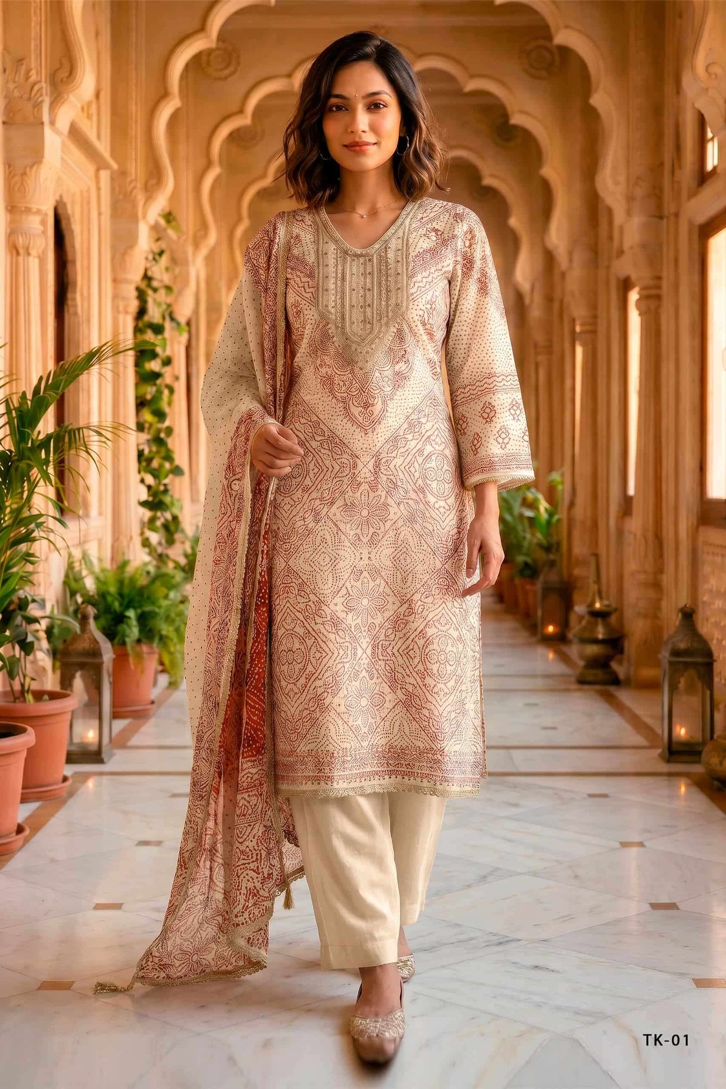 Varsha Fashion The Tie And Knot Collection Viscose Muslin Dress Material