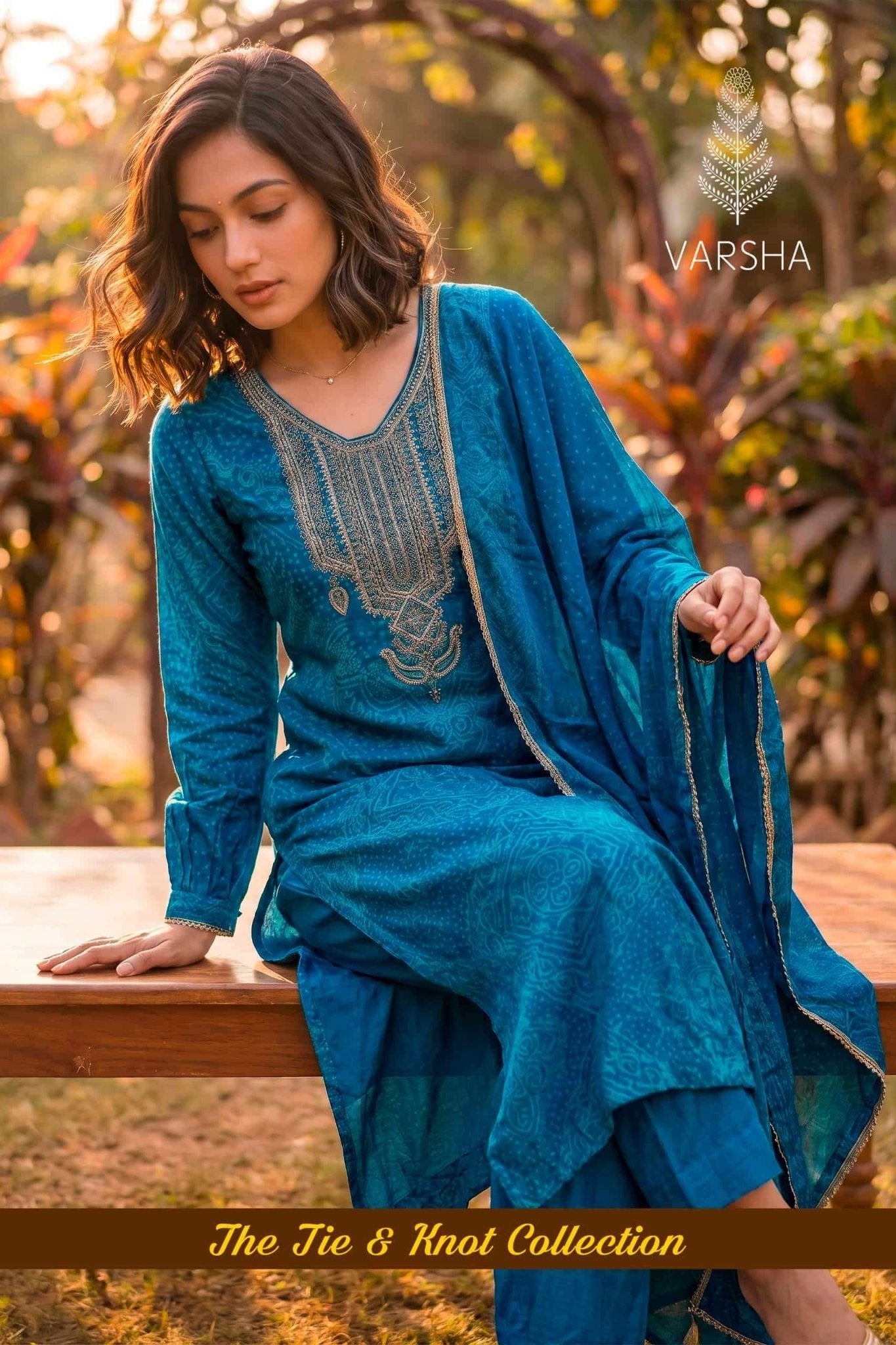 Varsha Fashion The Tie And Knot Collection Viscose Muslin Dress Material - Amrah Wholesale