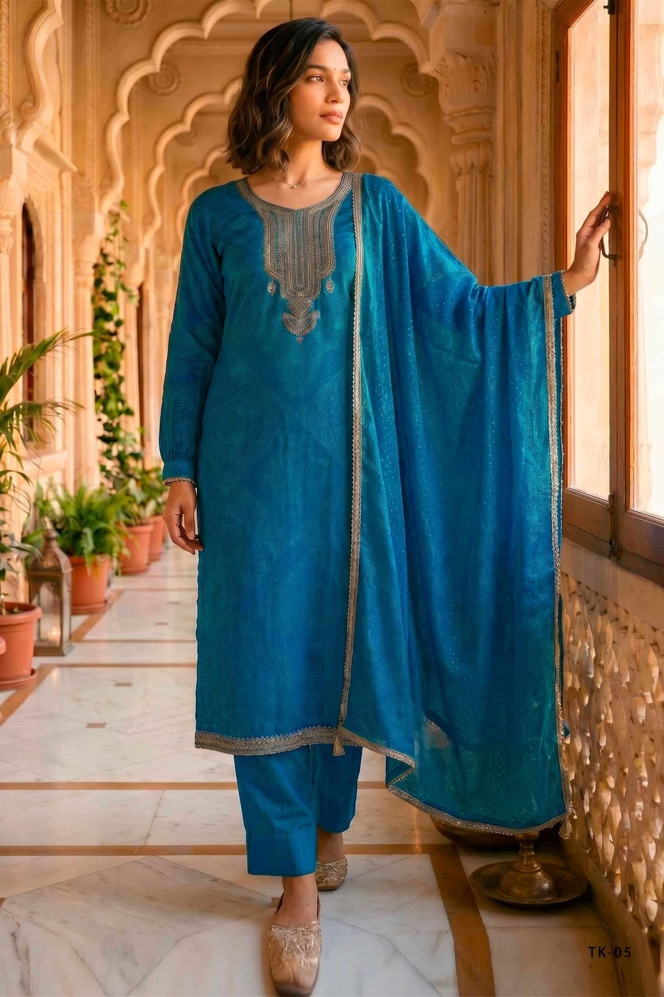 Varsha Fashion The Tie And Knot Collection Viscose Muslin Dress Material - Amrah Wholesale
