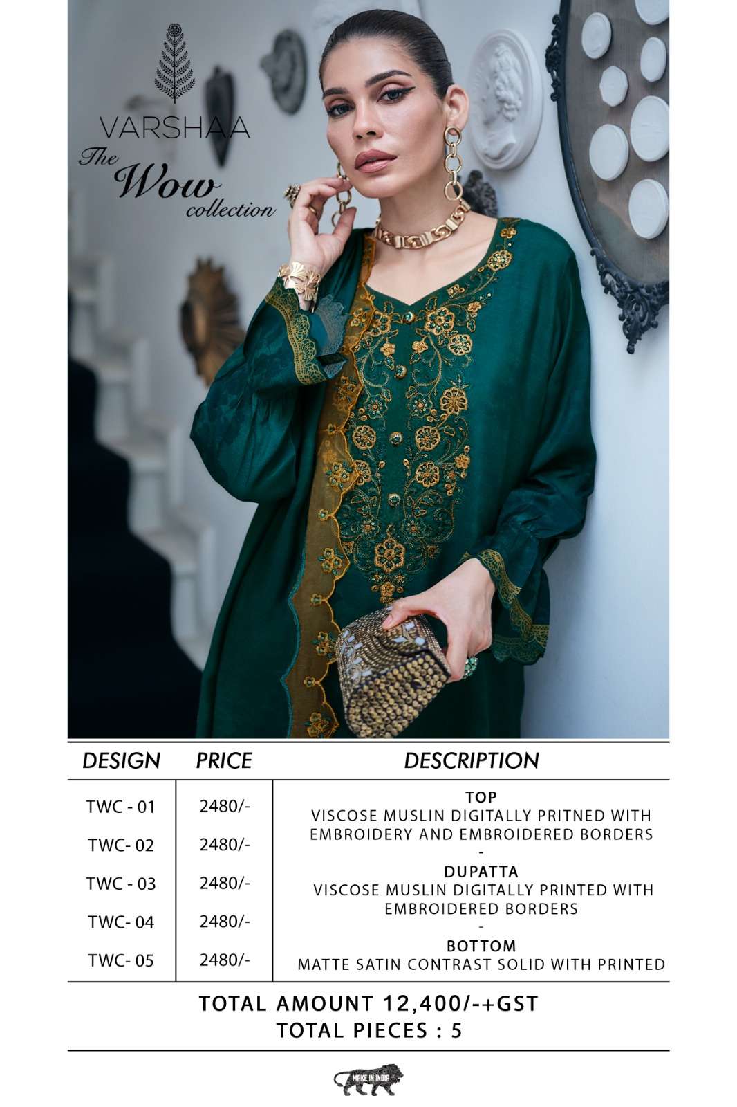 Varsha Fashion The Wow Collection Premium Muslin Dress Material