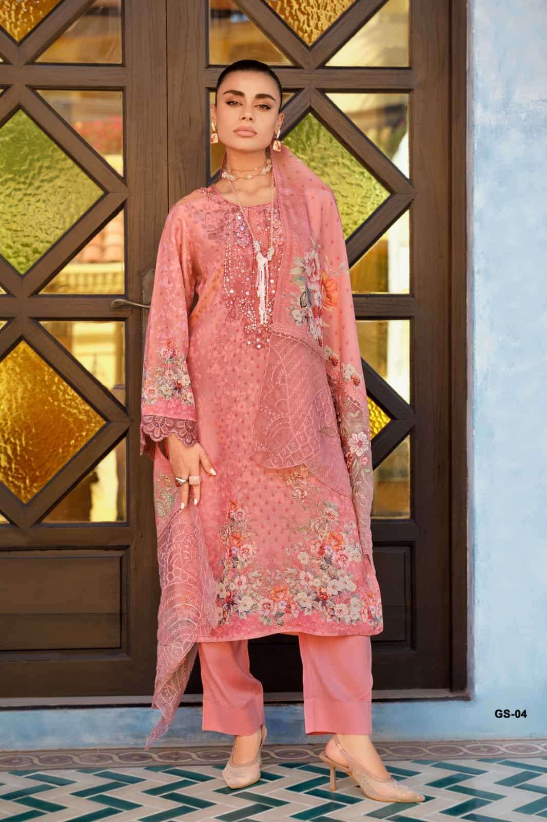 Varsha Golden Soul Shimmer Dress Material - Amrah Wholesale