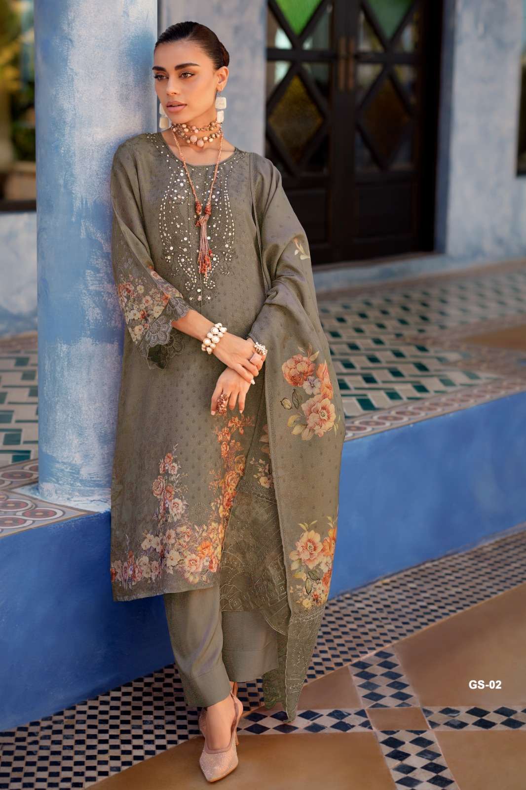 Varsha Golden Soul Shimmer Dress Material - Amrah Wholesale