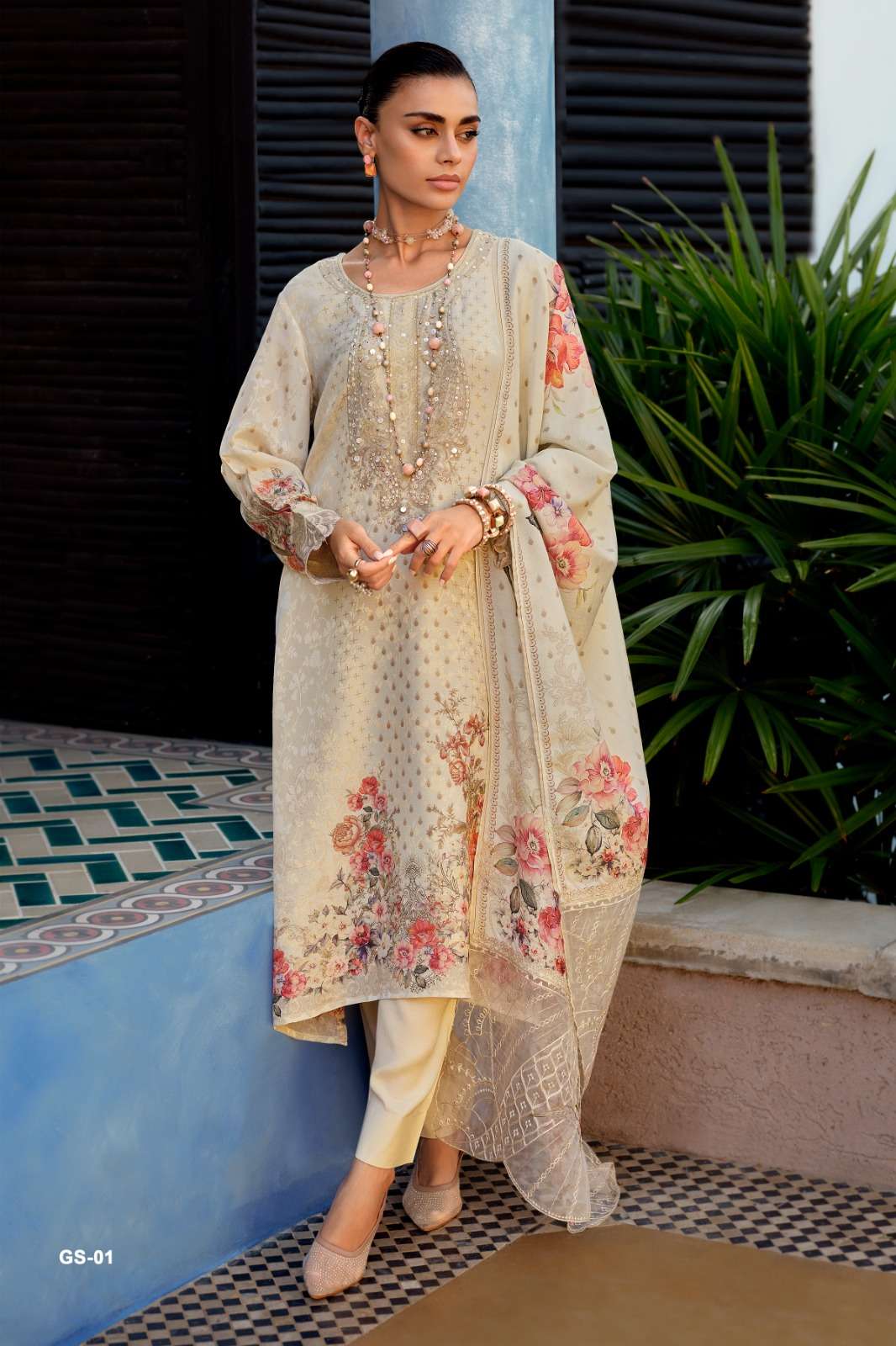Varsha Golden Soul Shimmer Dress Material - Amrah Wholesale