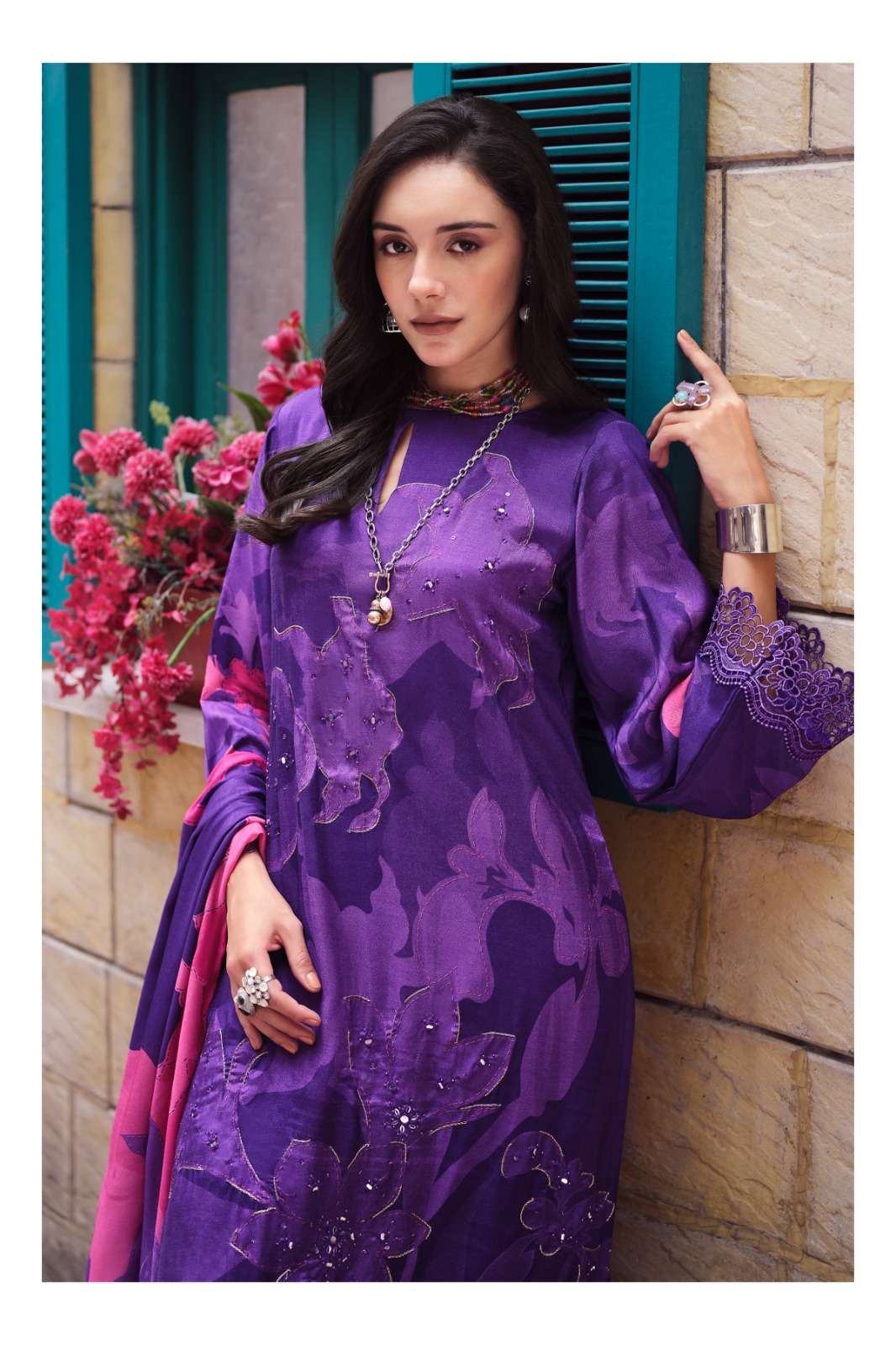 Varsha Fashion House Of Tulips Premium Muslin Dress Material