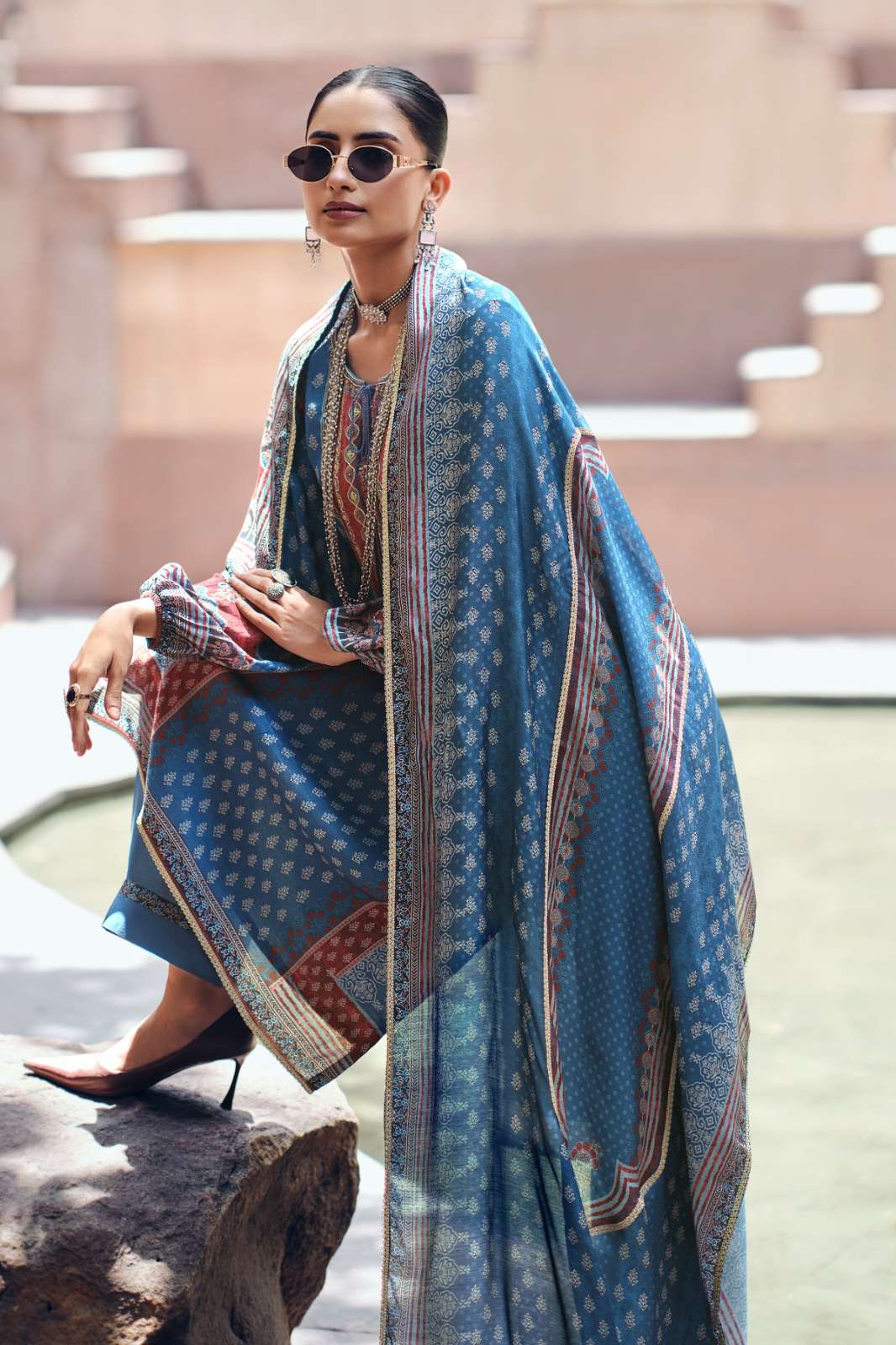 Varsha Fashion Indigo Vault Viscose Muslin Dress Material